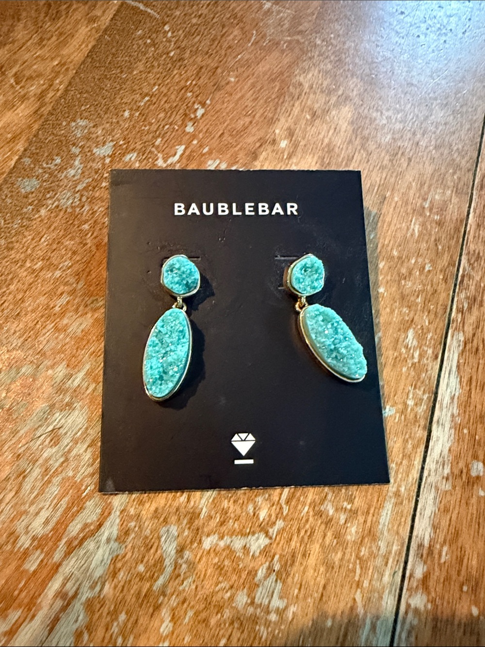 Baublebar blue/green druzy earrings NWT